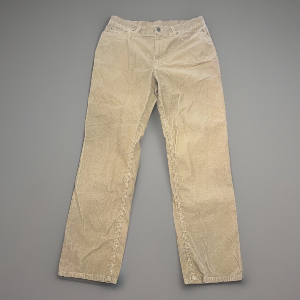 Lauren Ralph Lauren Womens Tan Corduroy Straight Leg Pants Size 14